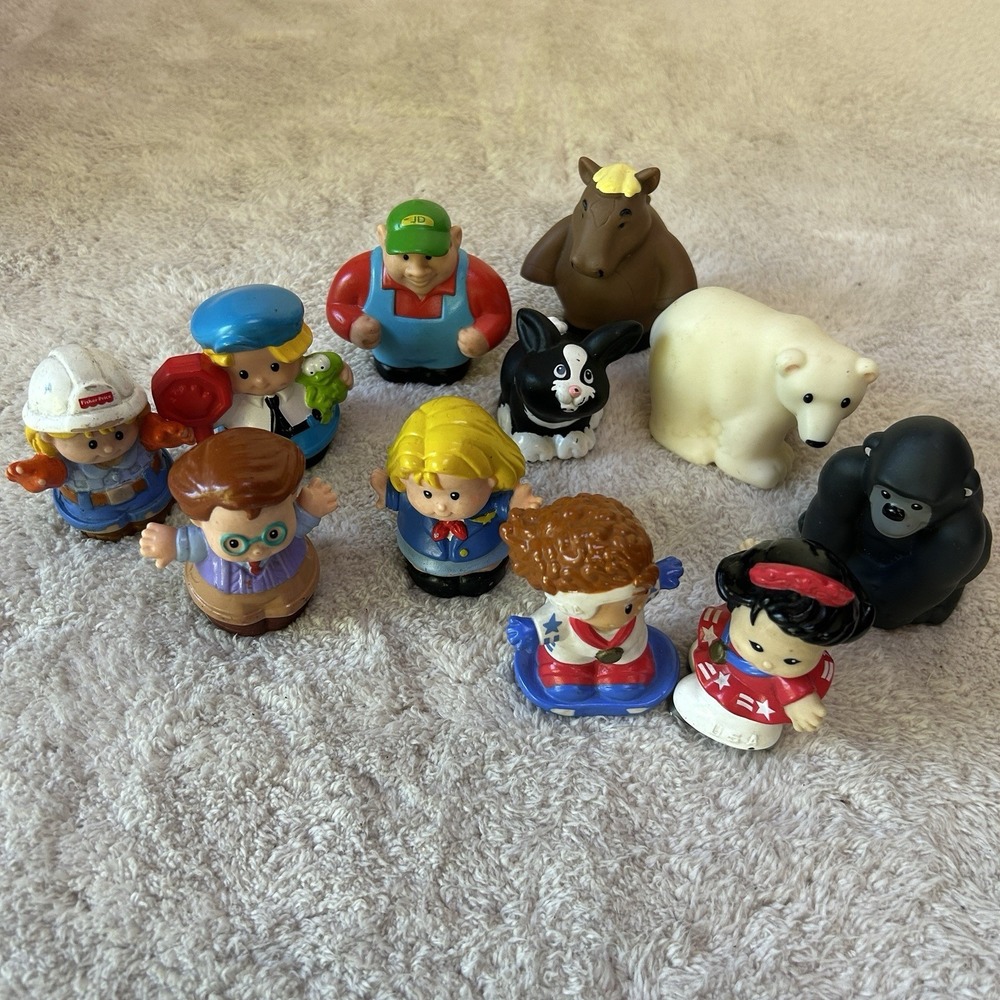Fisher-Price Little People 10 Figures Vintage 90s 2014 John Deer Zoo Olympics